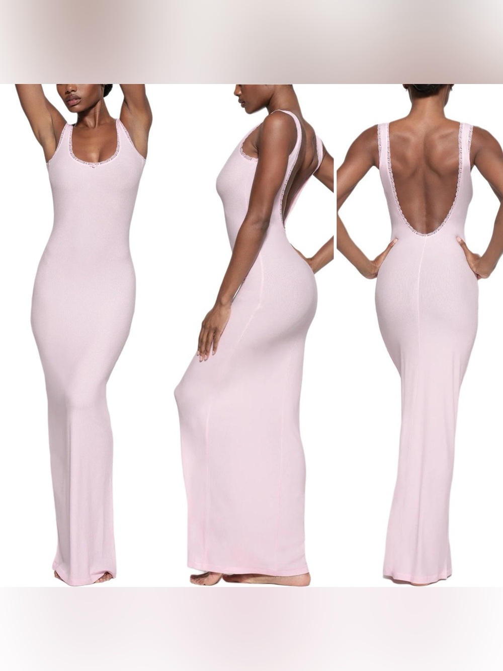 SOFT LOUNGE LACE SCOOP NECK DRESS